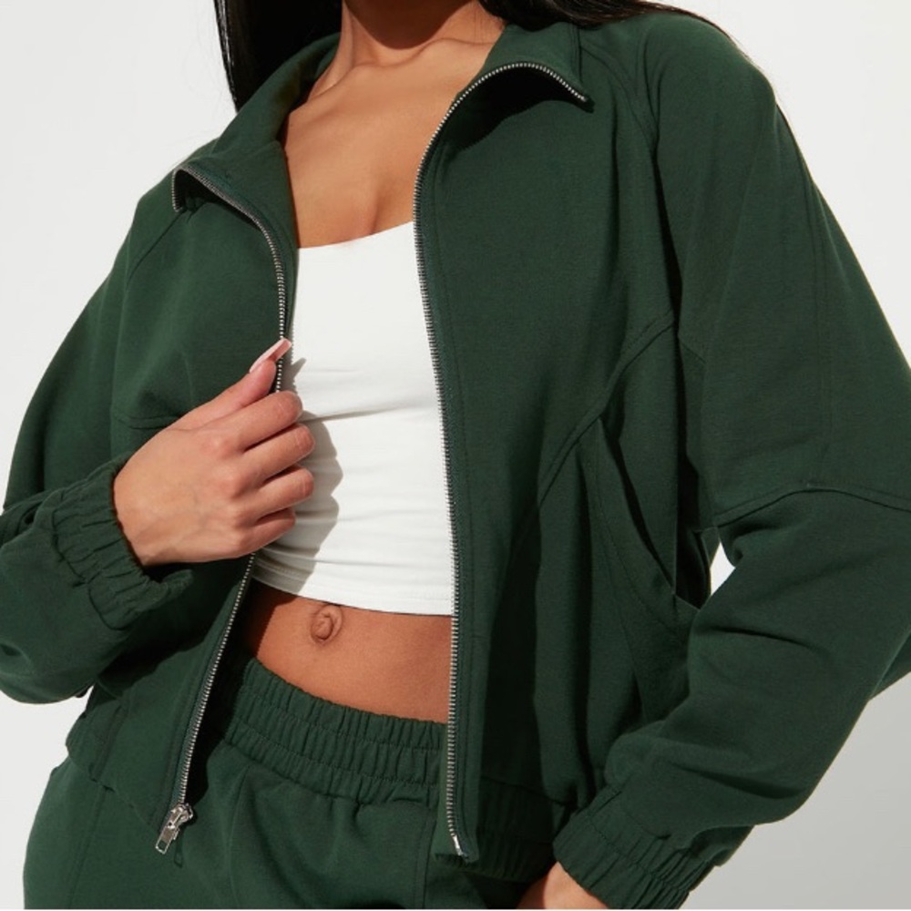 Green jumpsuit jacket